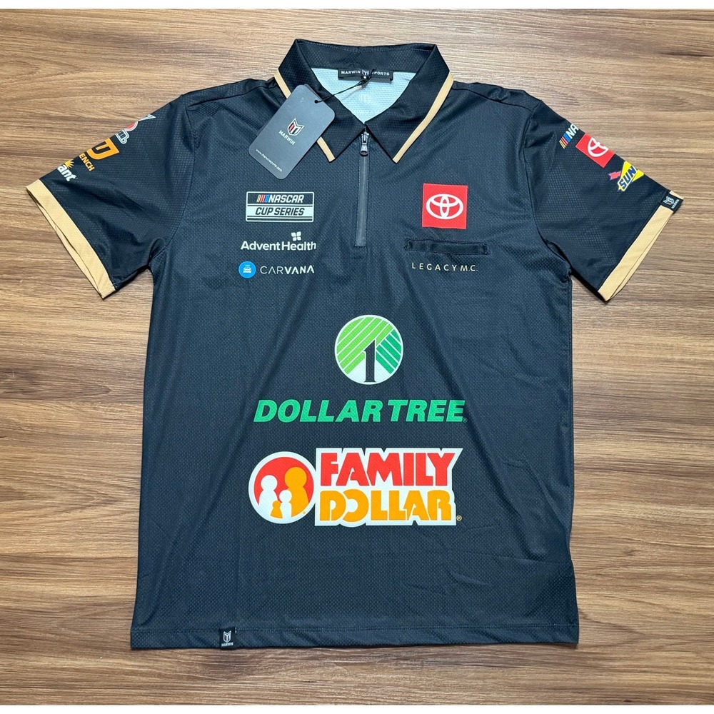 Marwin Sports NASCAR Legacy Motor Club Family Dollar Toyota Crew Shirt Sz S